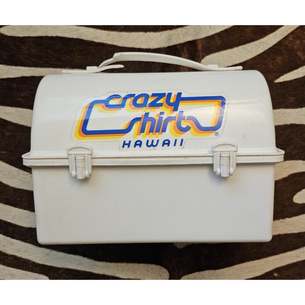 Vintage Crazy Shirt Hawaii Plastic Domed Lunch Box *Notes*